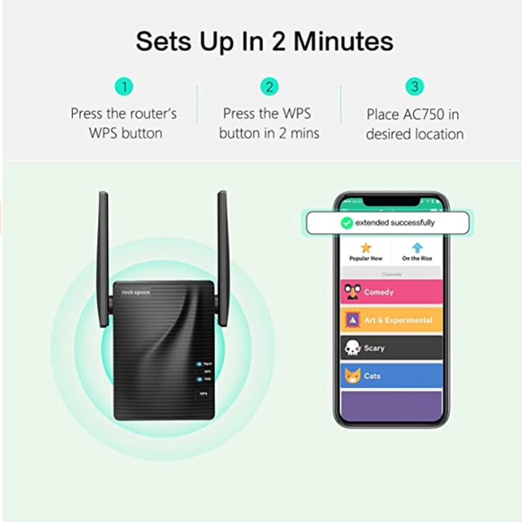 WiFi Range Extender Signal Booster Dual-Band Wireless Internet Repeater - Picture 6 of 6